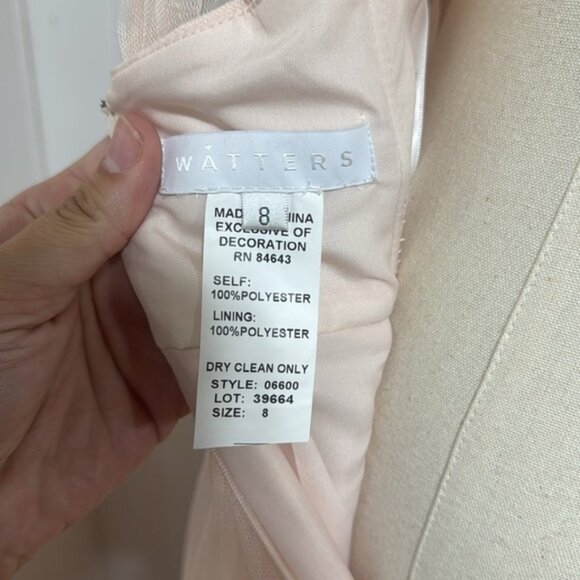 Watters blush pink delicate lace Lucy Gown Size 8 - Picture 11 of 12